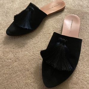Loeffler Randall Black Mules with Tassels